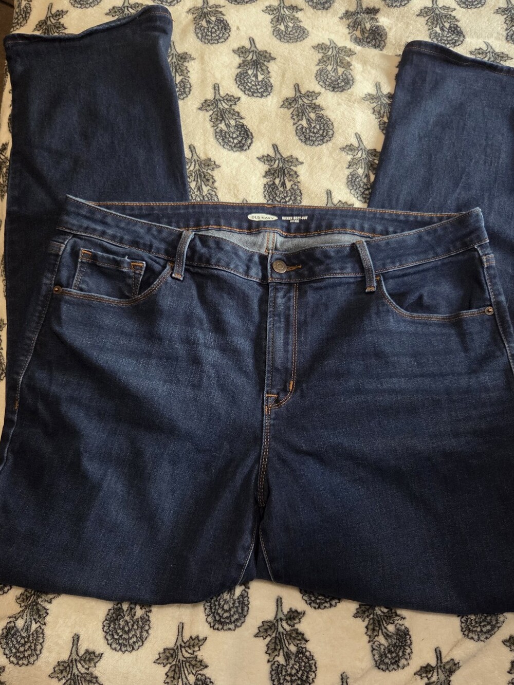 Old Navy Blue Boot Cut Women's Jeans with Contrast Stitching